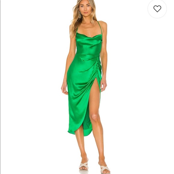 Amanda Uprichard Dresses & Skirts - Amanda Uprichard Jasalina 100% silk midi Dress in Jungle green